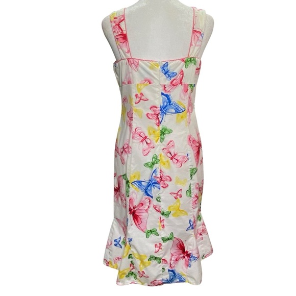 Saint Tropez West size 6 Multicolor Spring Summer sleeveless Butterfly Dress - Picture 5 of 9